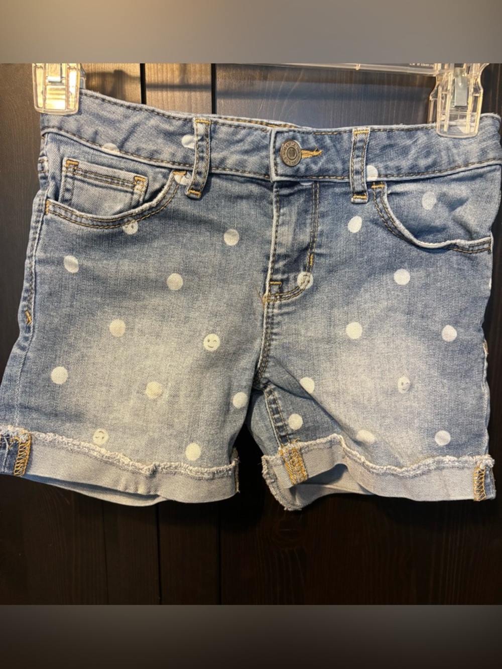 GAP Light Blue Polka Dot Denim Shorts